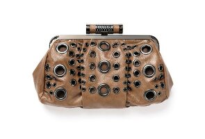 Studded Clutch in 70s look on white background