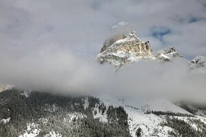 View of winter mountain at Dolomites, Corvara, South Tyrol, Italy