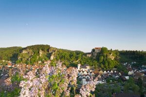 View of castle at Franconian Switzerland, Bavaria, Germany