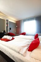 Housekeeper at room in hotel at Vaihingen, Stuttgart, Baden-Wurttemberg, Germany