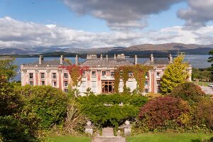 View of Bantry House surrounded with trees, Ireland, UK