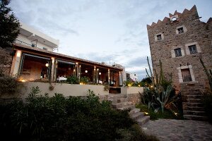 Watchtower over restaurant Ada Sofra, Bodrum, Ortakent, Turkey