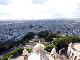 View of cityscape from Sacre-Coeur in Paris, France