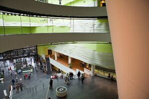 Elevated view of people in a building,  Bremerhaven, Bremen, Germany