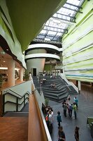 Elevated view of people in a building,  Bremerhaven, Bremen, Germany