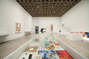 People at exhibition at the Whitney Museum in New York, USA