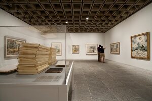 People at exhibition at the Whitney Museum in New York, USA