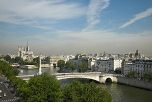 Cityscape of Ile Saint-Louis in Paris, France