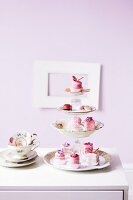 Petit fours on a homemade cake stand