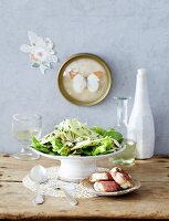 Salat mit Fenchel, Spinat & Ziegenkäse