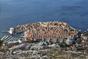 View of Dubrovnik Old Town and Sea, Croatia, Aerial View