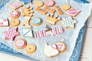 Elaborately decorated biscuits as a gift