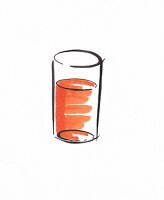 Glas mit Fruchtsaft, Vitamine, Illu, Illustration