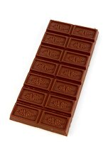 Plain milk chocolate bar on white background