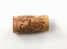 Close-up of red wine cork, cut out