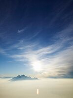 Schweiz, Luzern, Vierwaldstättersee, Alpen, Berg Rigi, Pilatus, Nebel