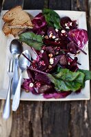 Pickled beetroot with a pomegranate dressing