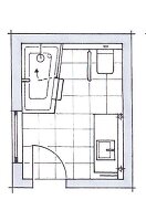 Illustration, Grundriss Standardbad mit Kombiwanne