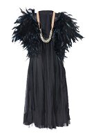 Charleston-Kleid, Federweste, schwarz