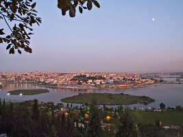 View of Bosphorus cityscape at evening, Istanbul, Turkey