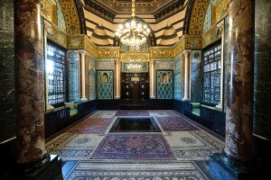 Interiors of Arab Hall, Leighton House Museum, London, UK