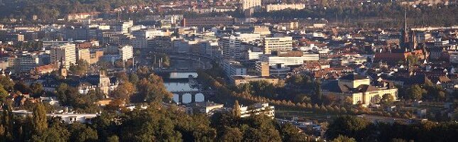 Panoramic view of Saarbrucken city, Saarland, Germany