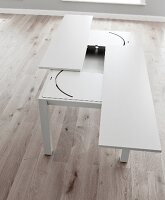 Esszimmertisch aus Holz, weiß lackiert, verkleinern, Step 4