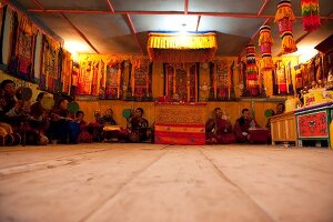 Bhutan, Gebetshalle der Schule im Ur a Tal