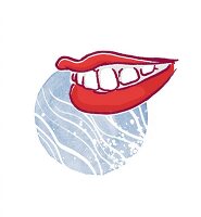 Illustration, Frauenmund, Mund rote Lippen, weiße Zähne