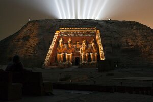 Sound and light show at Abu Simbel temple, Egypt