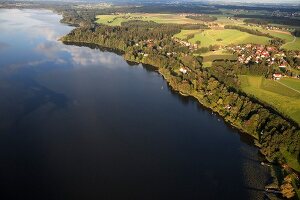 Chiemgau, Bayern, Simssee bei Krottenmühl, Luftaufnahme
