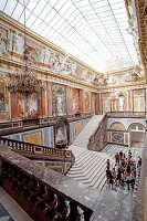 New castle interior and staircase in Herrenchiemsee, Chiemgau, Bavaria, Germany