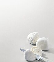 Italienisch kochen, Mozzarella aus Kuhmilch, Freisteller