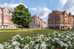 View of houses at Lichtenberg, Hannover, Germany