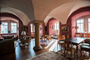 Hall of Hulsede Water Castle in Germany