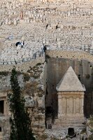 View of Mount Olives Jewish Cemetery at Jerusalem, Israel