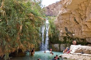 Israel, En Gedi Nationalpark, Wadi David, Wasserfall
