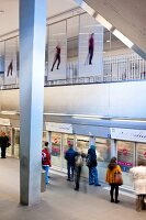 People at metro railway station in Lausanne, Canton of Vaud, Switzerland