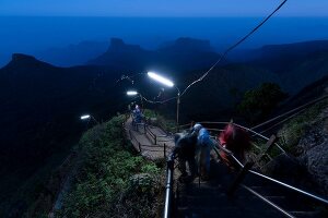 Sri Lanka, Berg Sri Pada, Treppe, Pilger, nachts, Licht