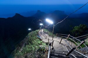 Sri Lanka, Berg Sri Pada, Treppe, Pilgerweg, nachts, Licht