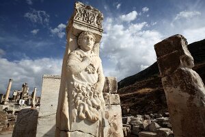 Ruins of Ephesus and columns in Izmir, Aegean, Turkey