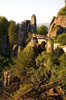 Sachsen: Nationalpark, Überblick, Felsen, Brücke, Horizont, malerisch
