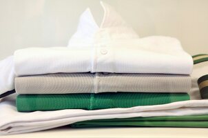 Stack of shirt in the merchandise display