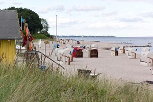 Lübecker Bucht, Schleswig Holstein, Ostsee, Sierksdorf, Strandkörbe