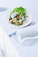 Gnocchisalat mit Pilzen, Endiviensalat & Rucoladressing