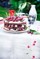 Cherry cake with poppy seeds