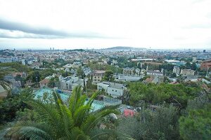 View of cityscape and nature in Barcelona, Spain