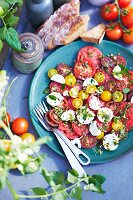 Tomato salad with goat's cheese and a mint vinaigrette