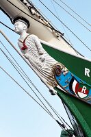 Figurehead on the bow of the ship Rickmer Rickmers Hamburg Museum, Germany