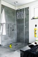 Luxury bathroom in anthracite with shower